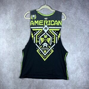 American Fighter Tank Top Mens M Black Neon Green Cut Off Premium Athletics